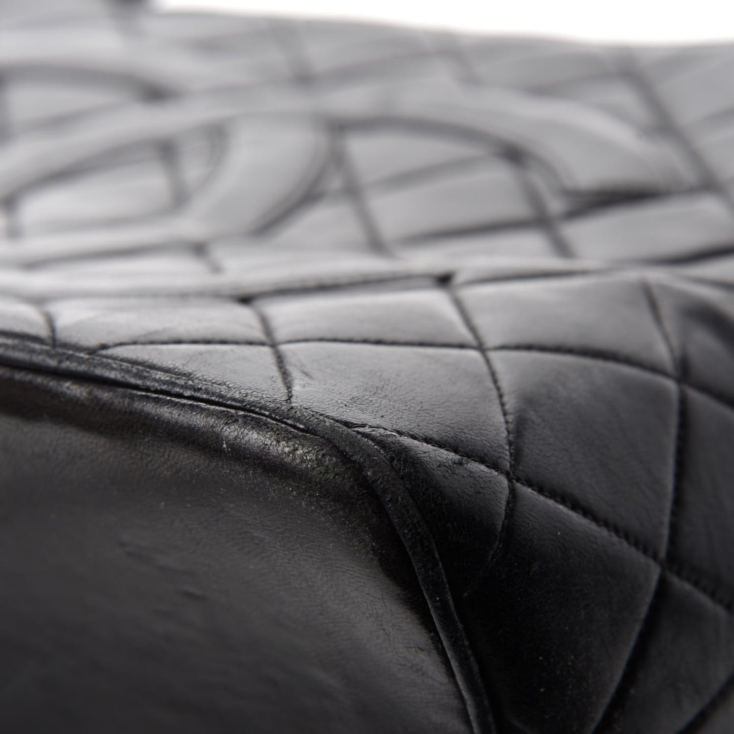 Lambskin Quilted Medallion Tote Black