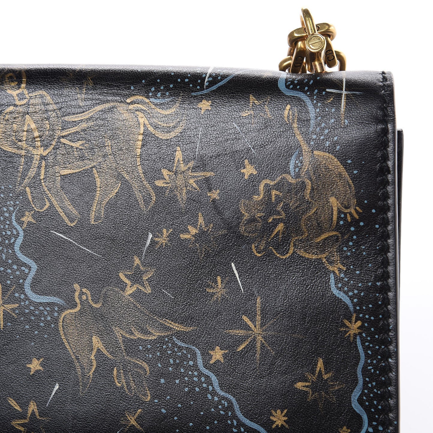 Lambskin Hand Painted Small Dioraddict Flap Bag Black