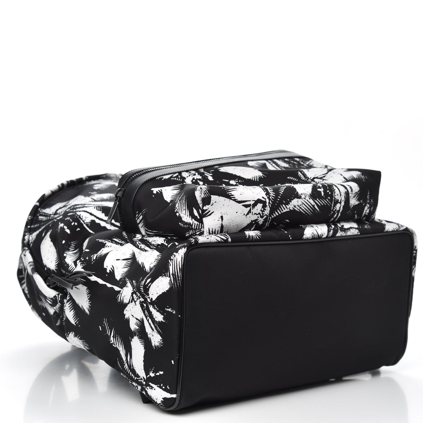 Canvas Palm Tree City Backpack Black White