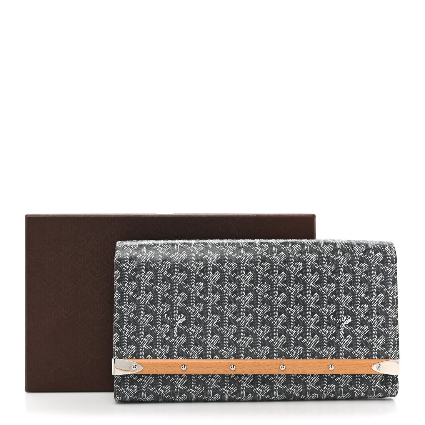 Goyardine Monte Carlo Bois Clutch Grey
