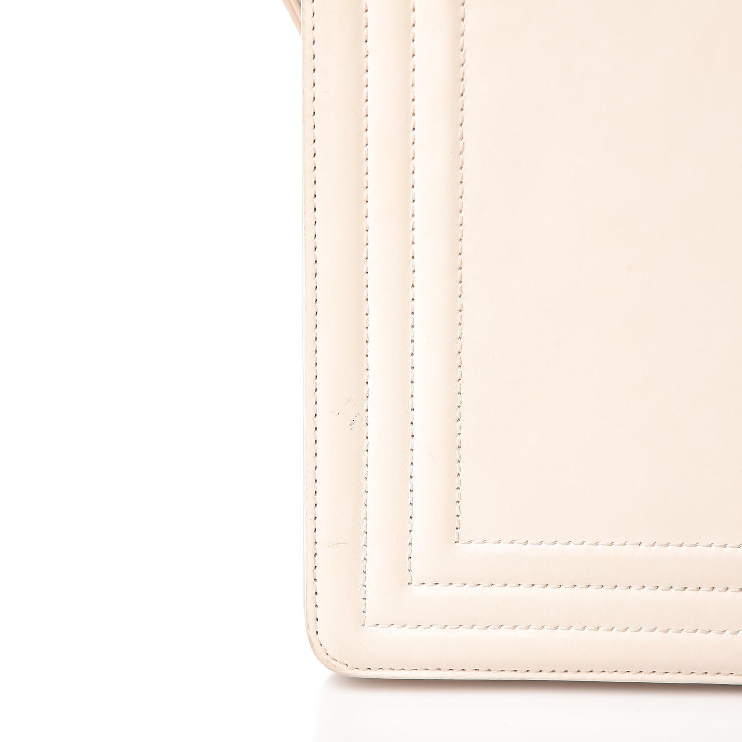 Glazed Calfskin Large Boy Flap Beige Clair