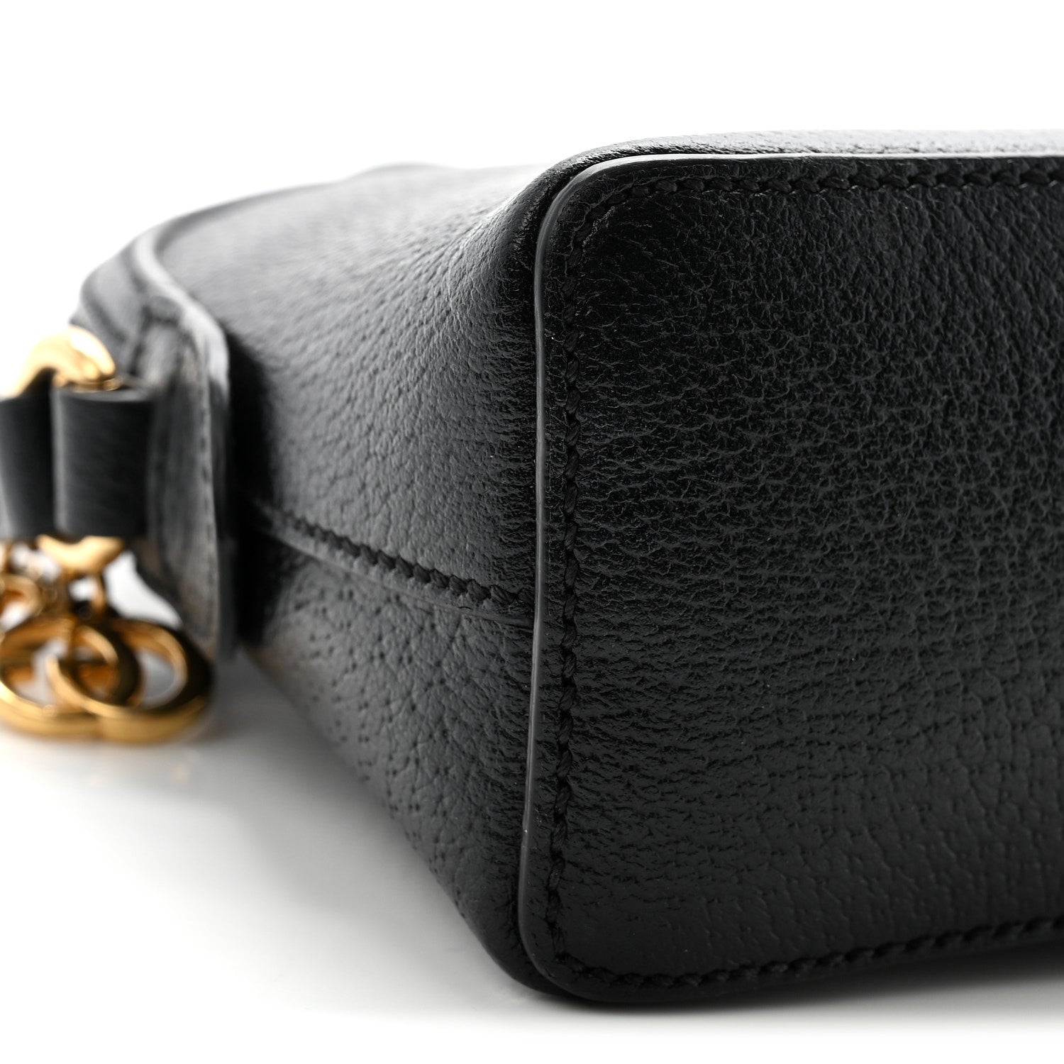 Gucci Calfskin GG Web Small Ophidia Dome Shoulder Bag Black 9 of 11