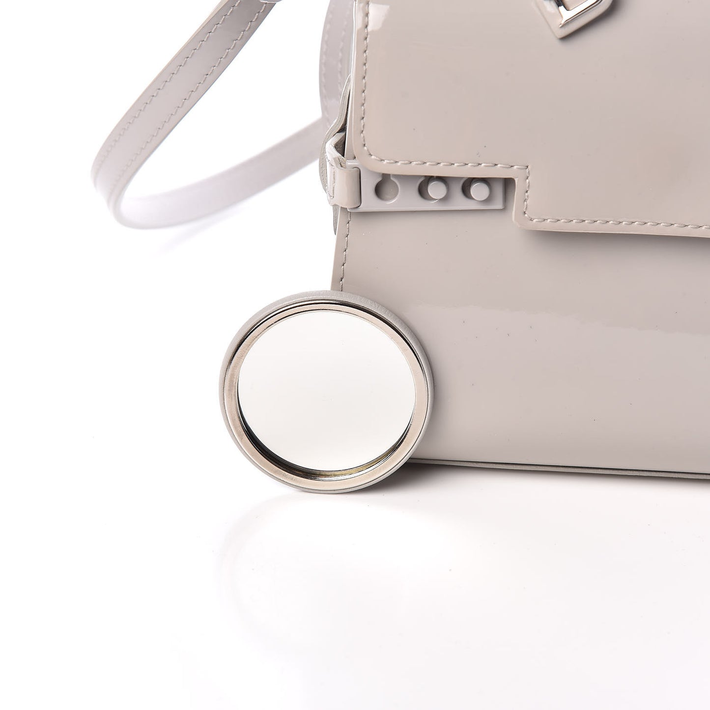 Patent Calfskin Micro Tempete Satchel Gray