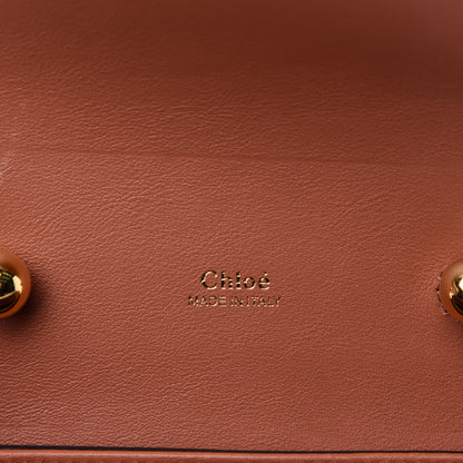 Chloe Calfskin Crocodile Embossed Small Aby Lock Chestnut Brown 9 of 10
