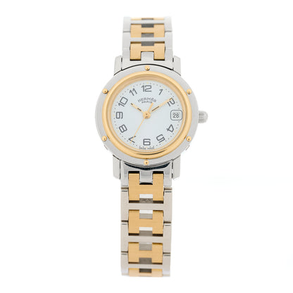 Hermes Stainless Steel 24mm Clipper Quartz Watch Gold 1 of 4