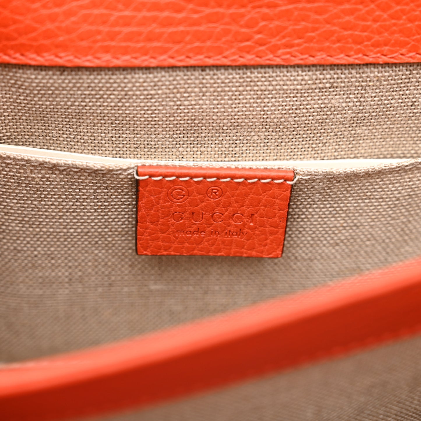 Dollar Calfskin Small Interlocking G Shoulder Bag Sun Orange