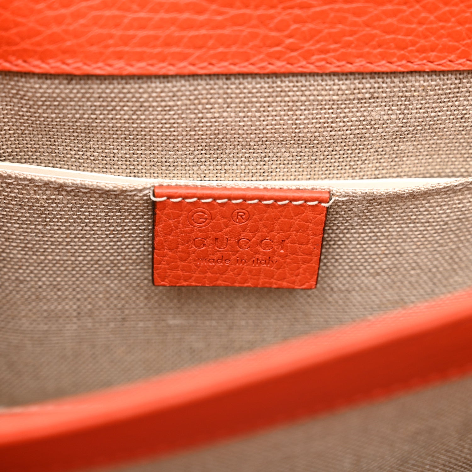 Gucci Dollar Calfskin Small Interlocking G Shoulder Bag Sun Orange 6 of 14