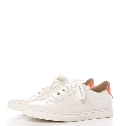 Hermes Calfskin Womens Quicker Sneakers 41 White Orange 3 of 9