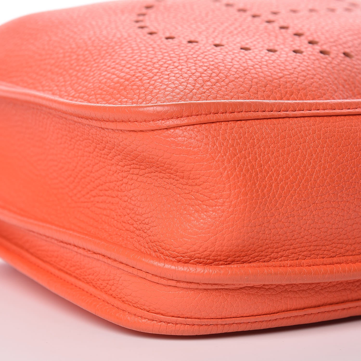 Hermes Taurillon Clemence Amazone Evelyne III PM Orange Poppy Bleu Saint Cyr 9 of 11