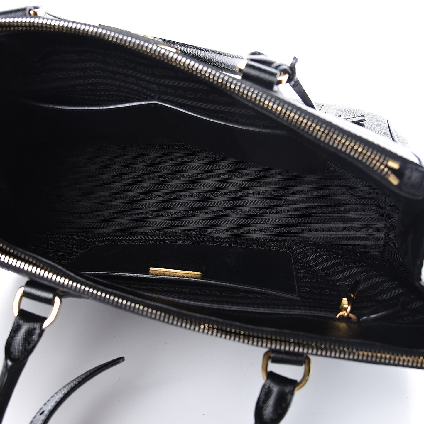 Saffiano Medium Galleria Double Zip Tote Black