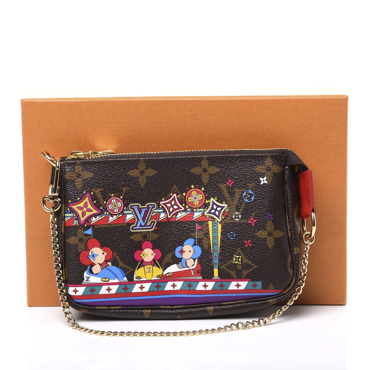 Monogram 2020 Christmas Animation Bumper Cars Mini Pochette Accessories Coquelicot