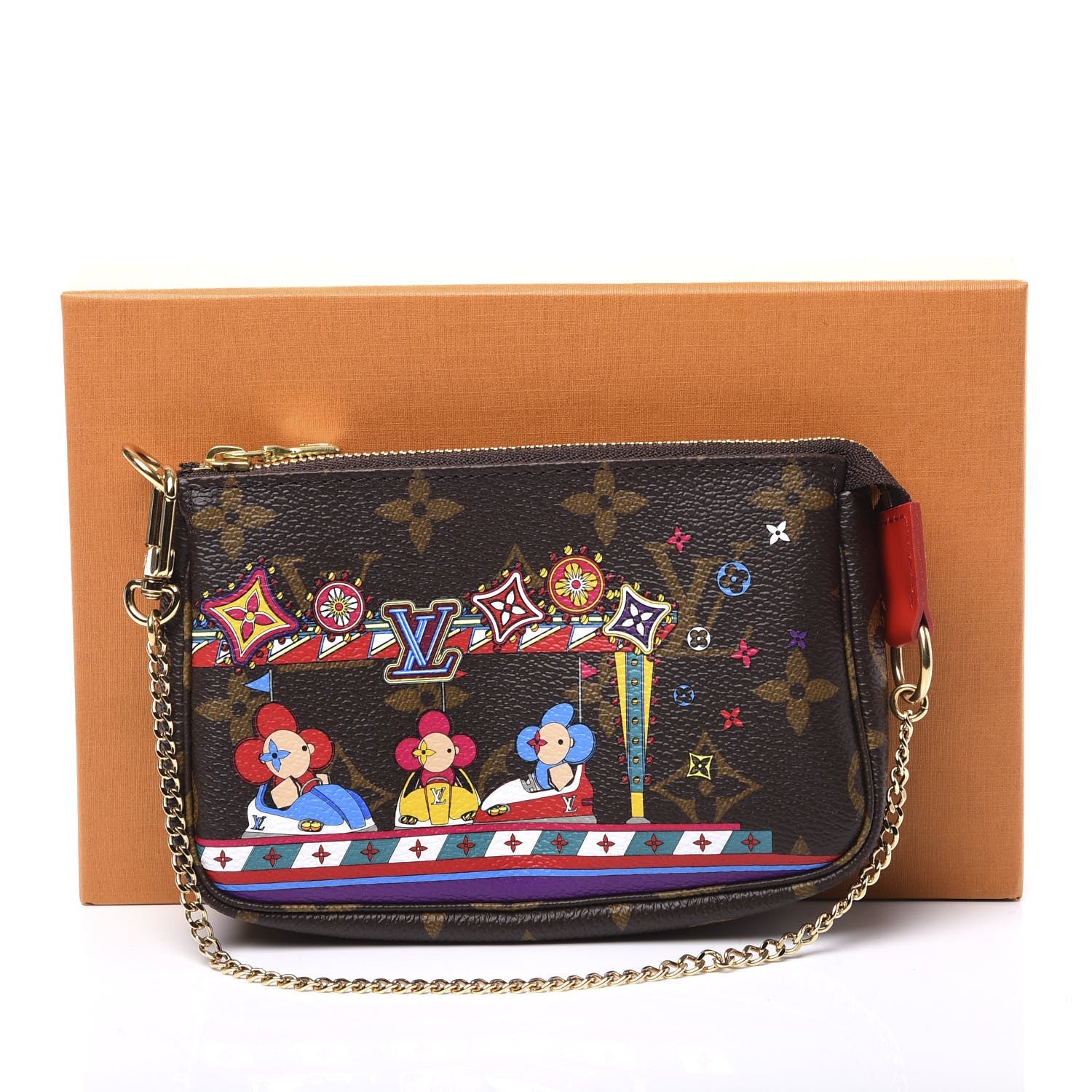 Louis Vuitton Monogram 2020 Christmas Animation Bumper Cars Mini Pochette Accessories Coquelicot 9 of 9