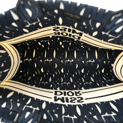 Christian Dior Canvas Embroidered Medium Miss Dior Graffiti Book Tote White Deep Blue 5 of 11