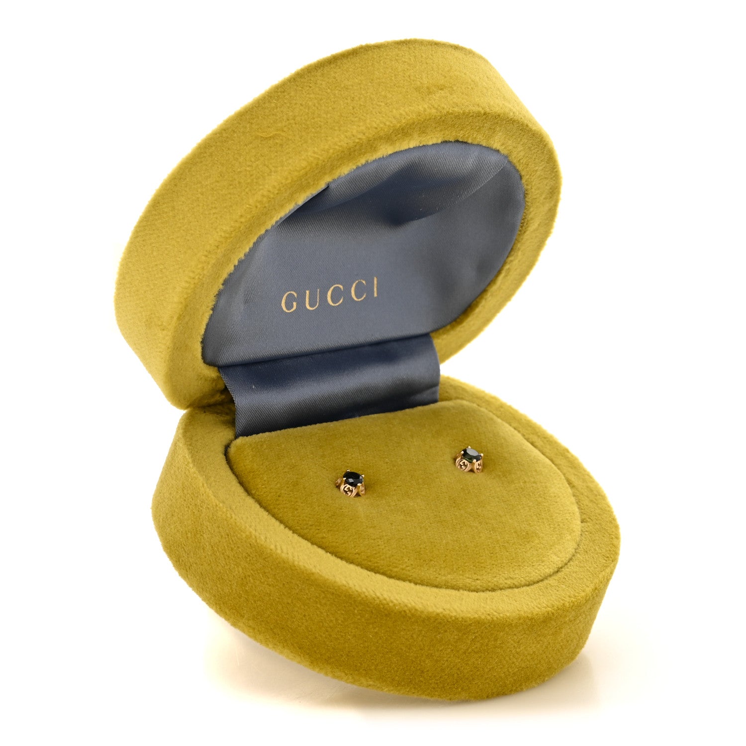 Gucci 18K Yellow Gold Green Tourmaline Interlocking G Earrings 49/4.75 6 of 6