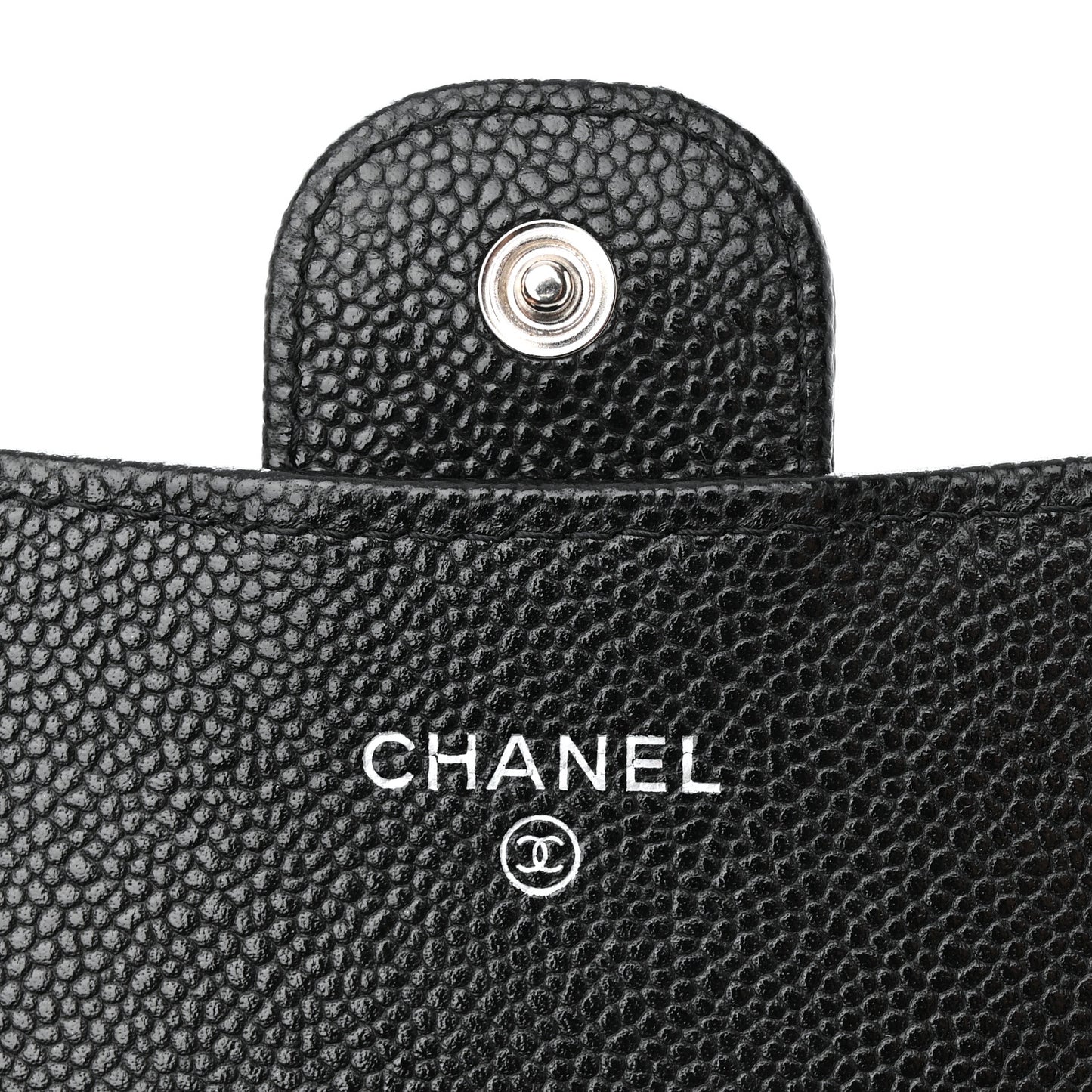 Caviar Quilted Phone Holder Wallet on Removable Chain Black