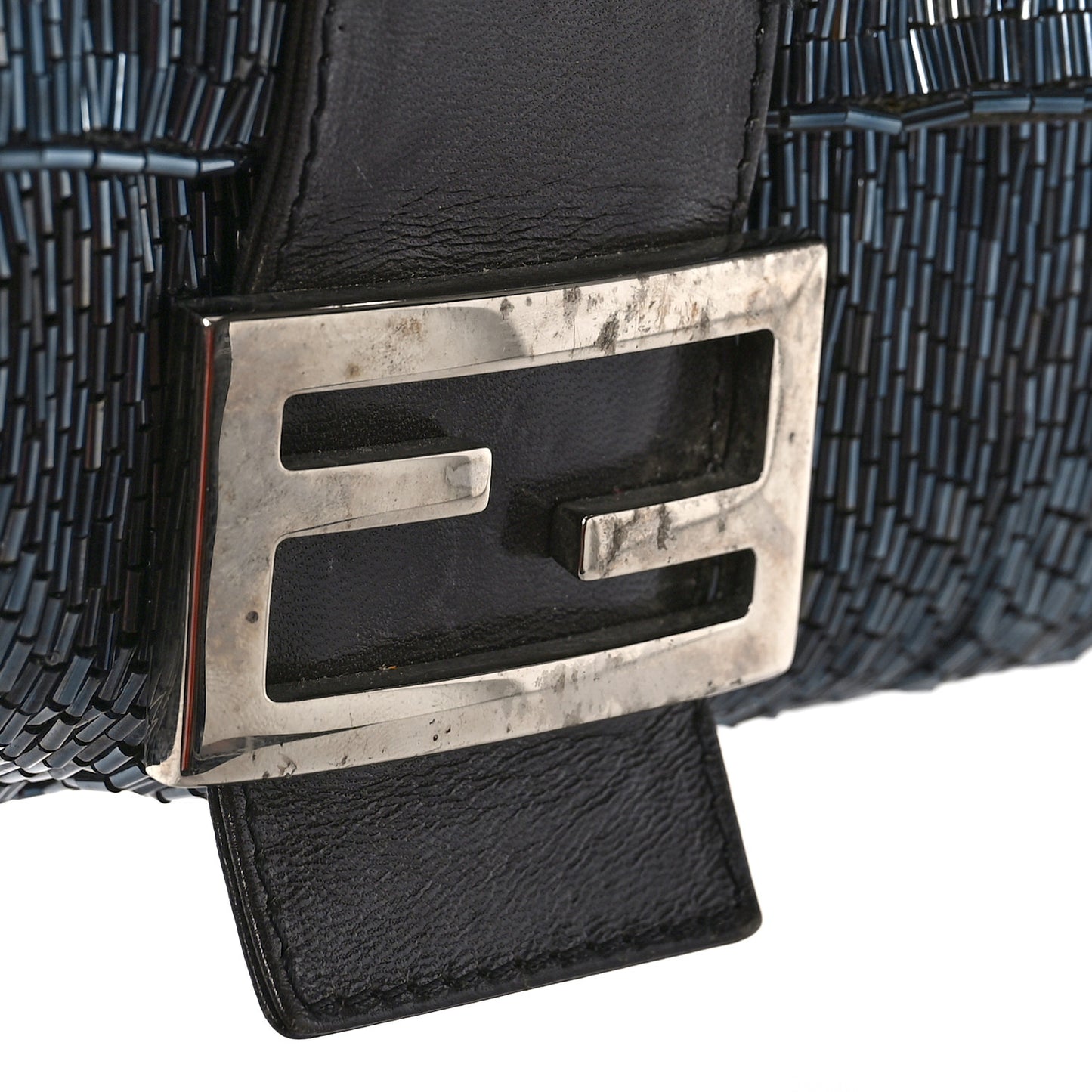 Satin Beaded Baguette Blue Black