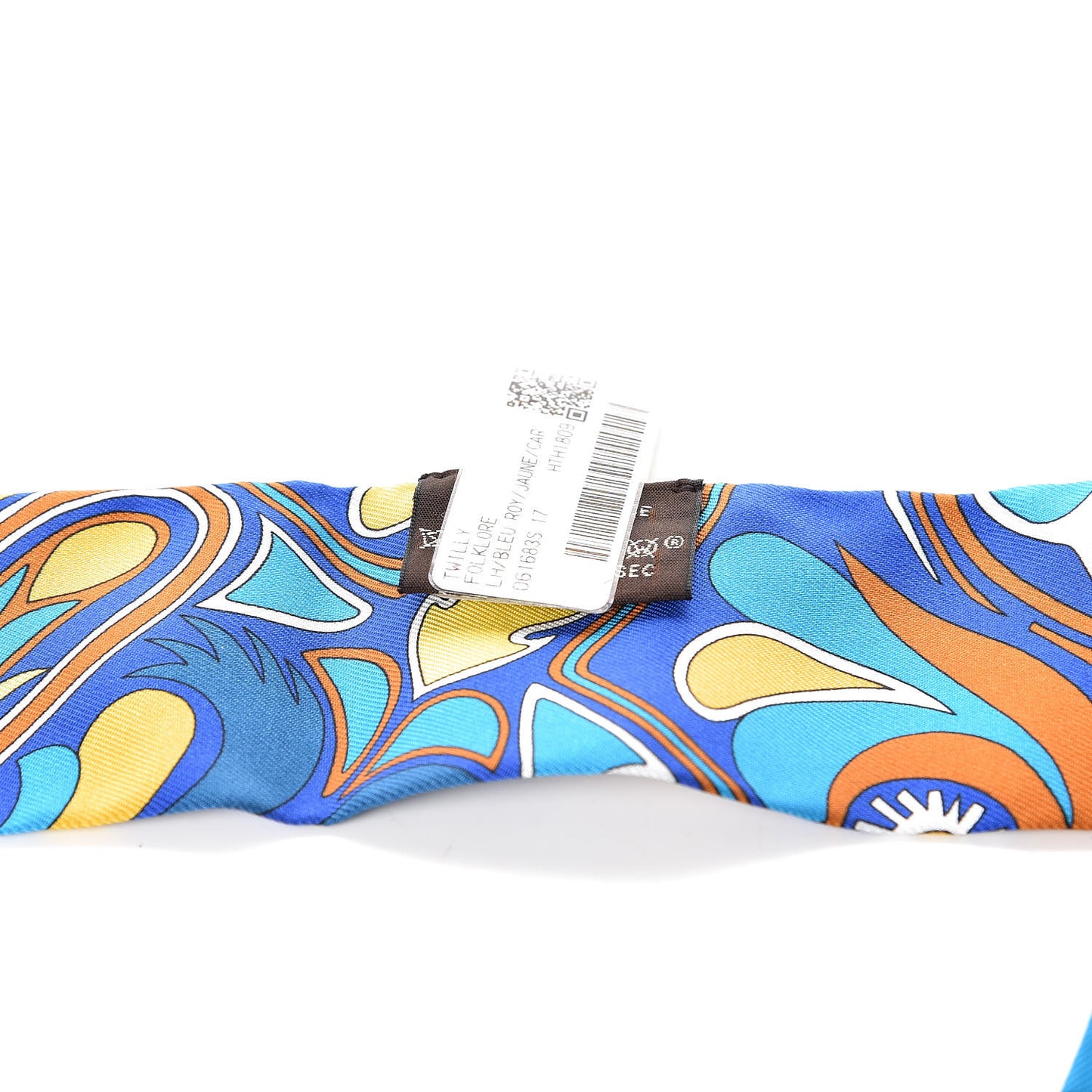 Silk Folklore Twilly Bleu Roy Jaune