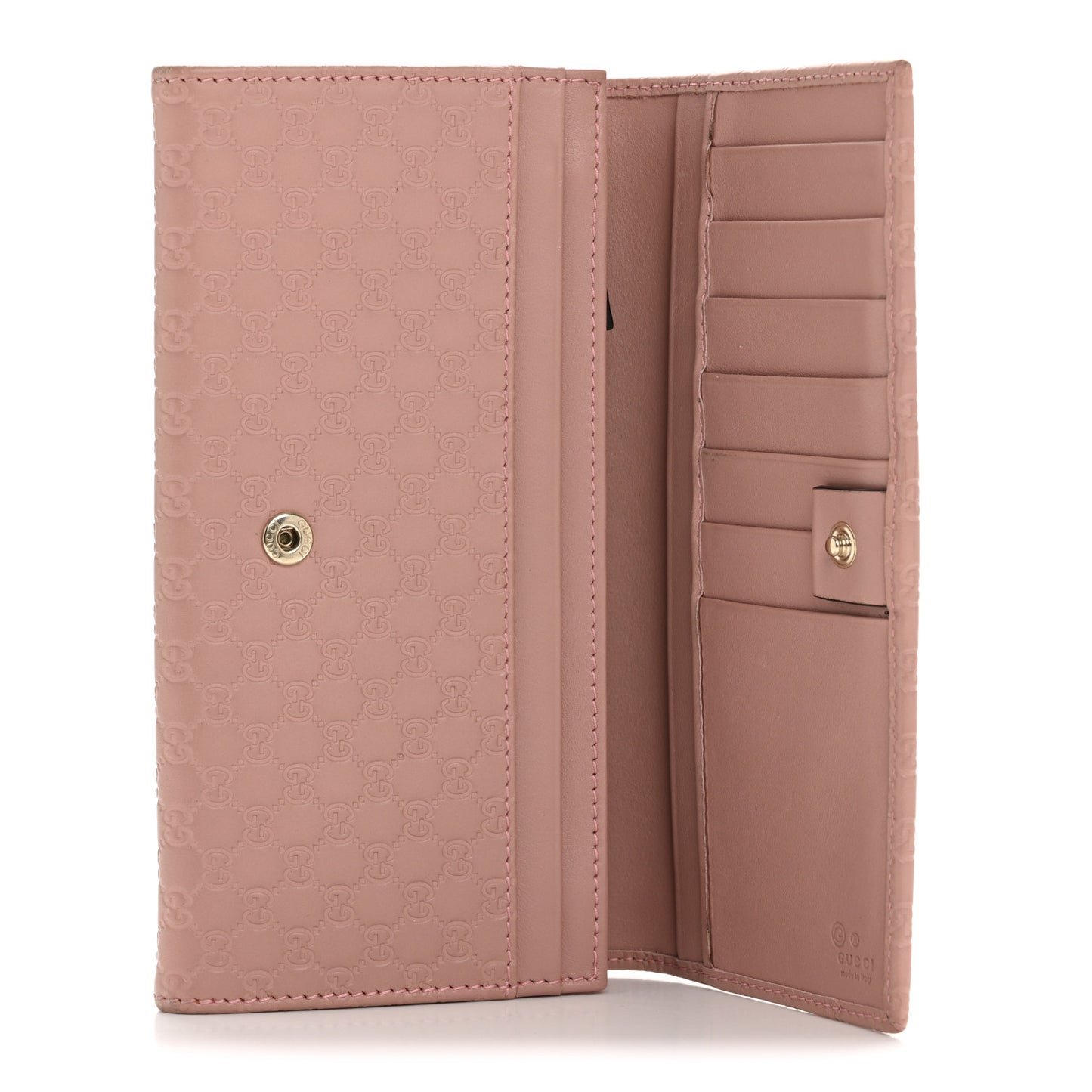 Soft Microguccissima Continental Wallet Soft Pink