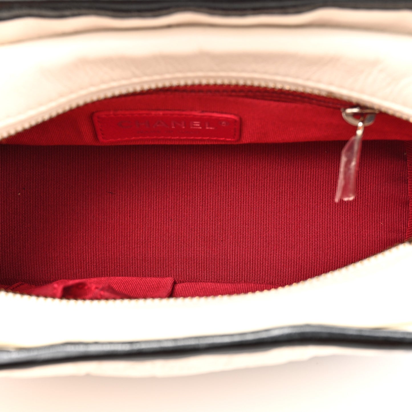 Aged Calfskin Quilted Small Gabrielle Hobo Black White