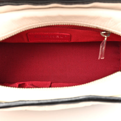 Chanel Aged Calfskin Quilted Small Gabrielle Hobo Black White 5 of 11
