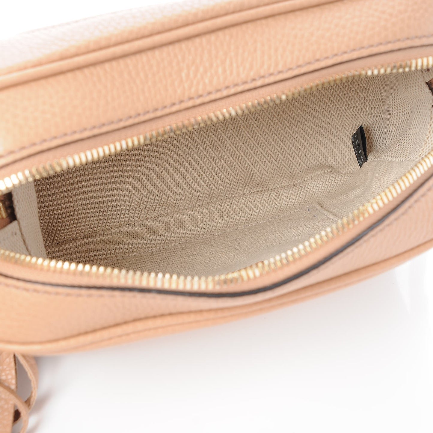 Pebbled Calfskin Small Soho Disco Bag Rose Beige