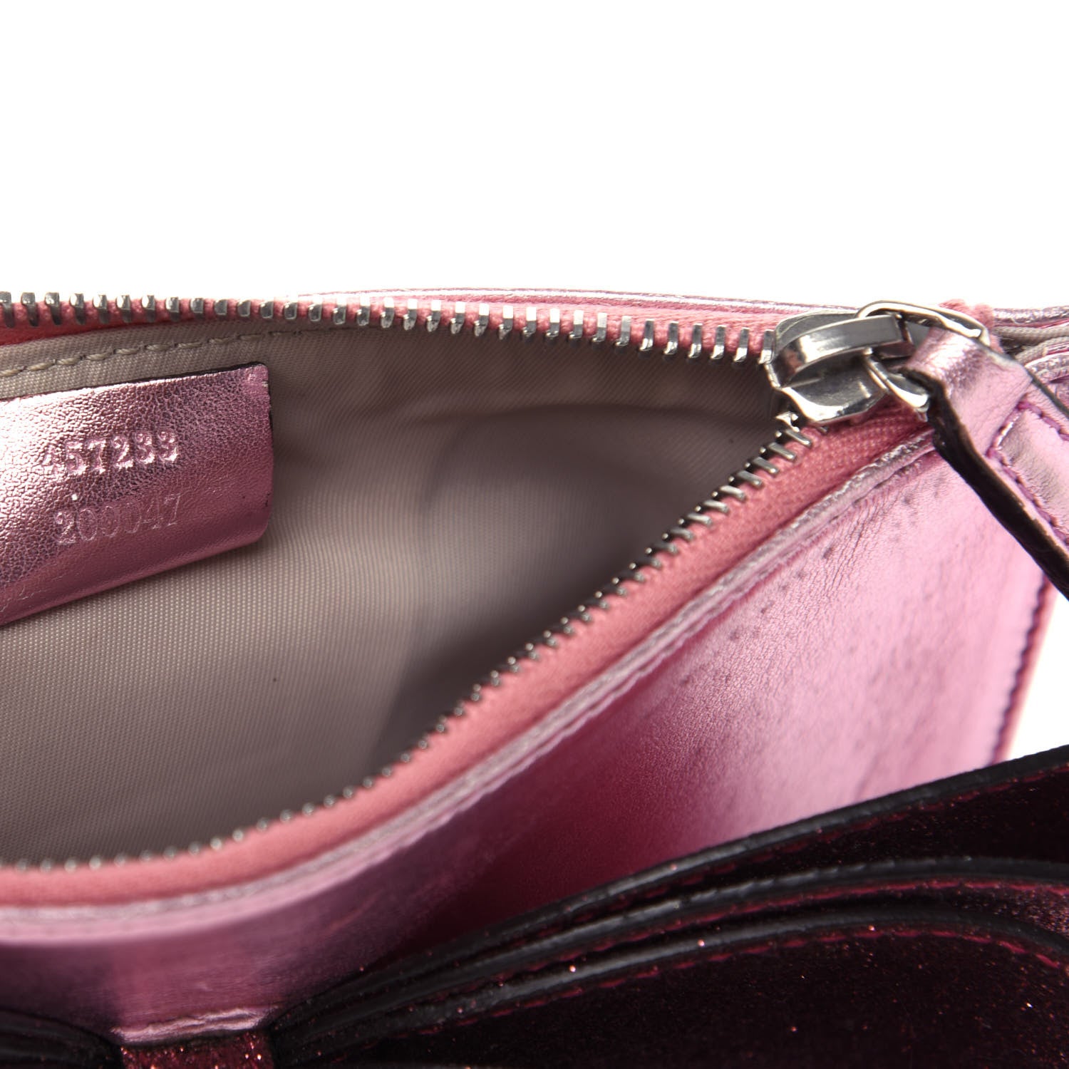 Gucci Calfskin Glitter Bow Wristlet Pink Rose 12 of 16