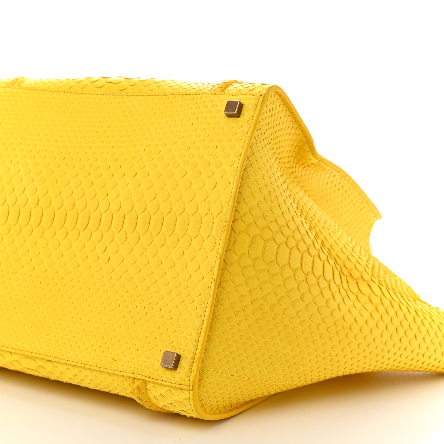 Celine Snakeskin Medium Phantom Luggage Yellow 10 of 10