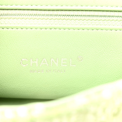 Chanel Sequin Mini Waterfall Flap Green Light Green Yellow 6 of 10