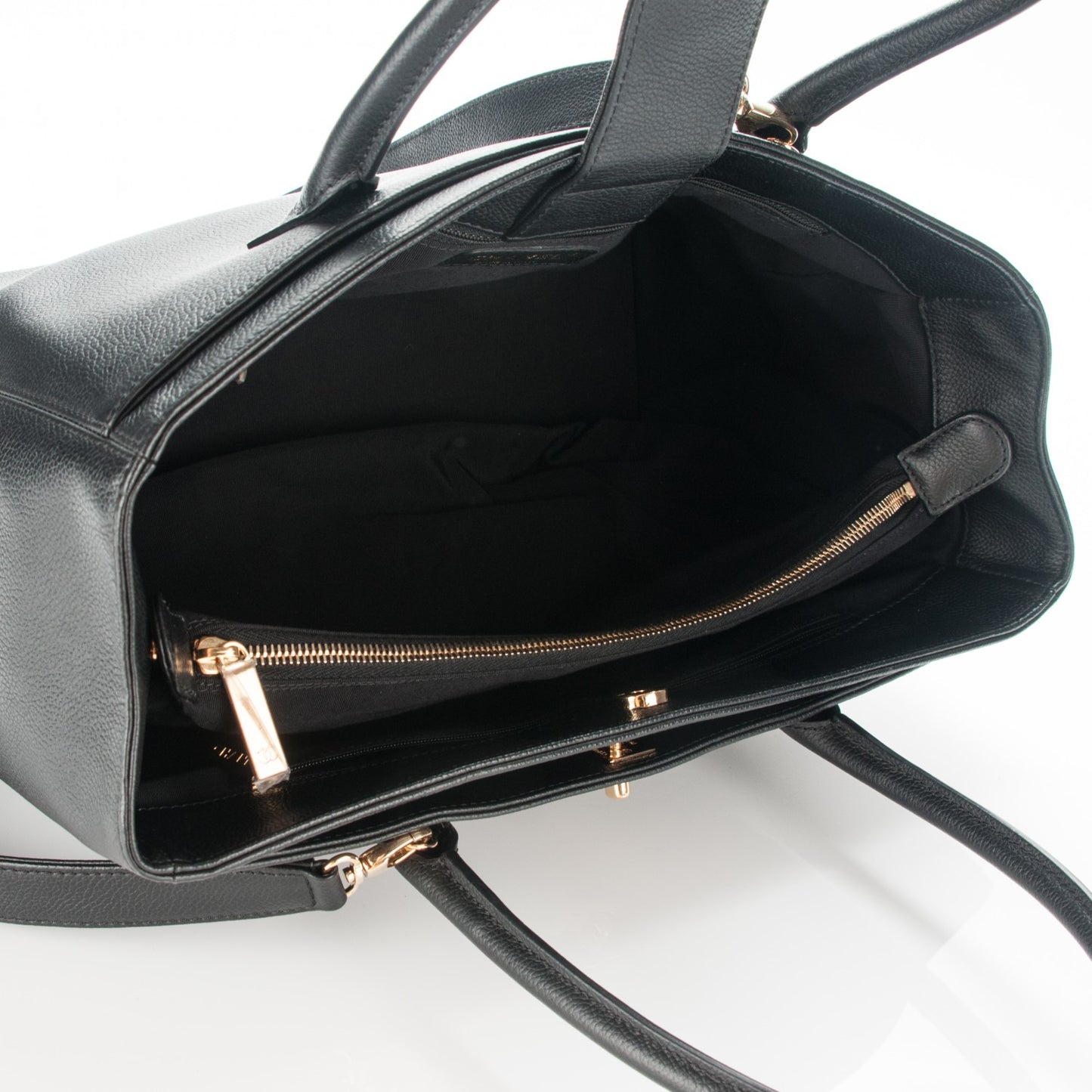 Calfskin Cerf Executive Shopper Tote Black