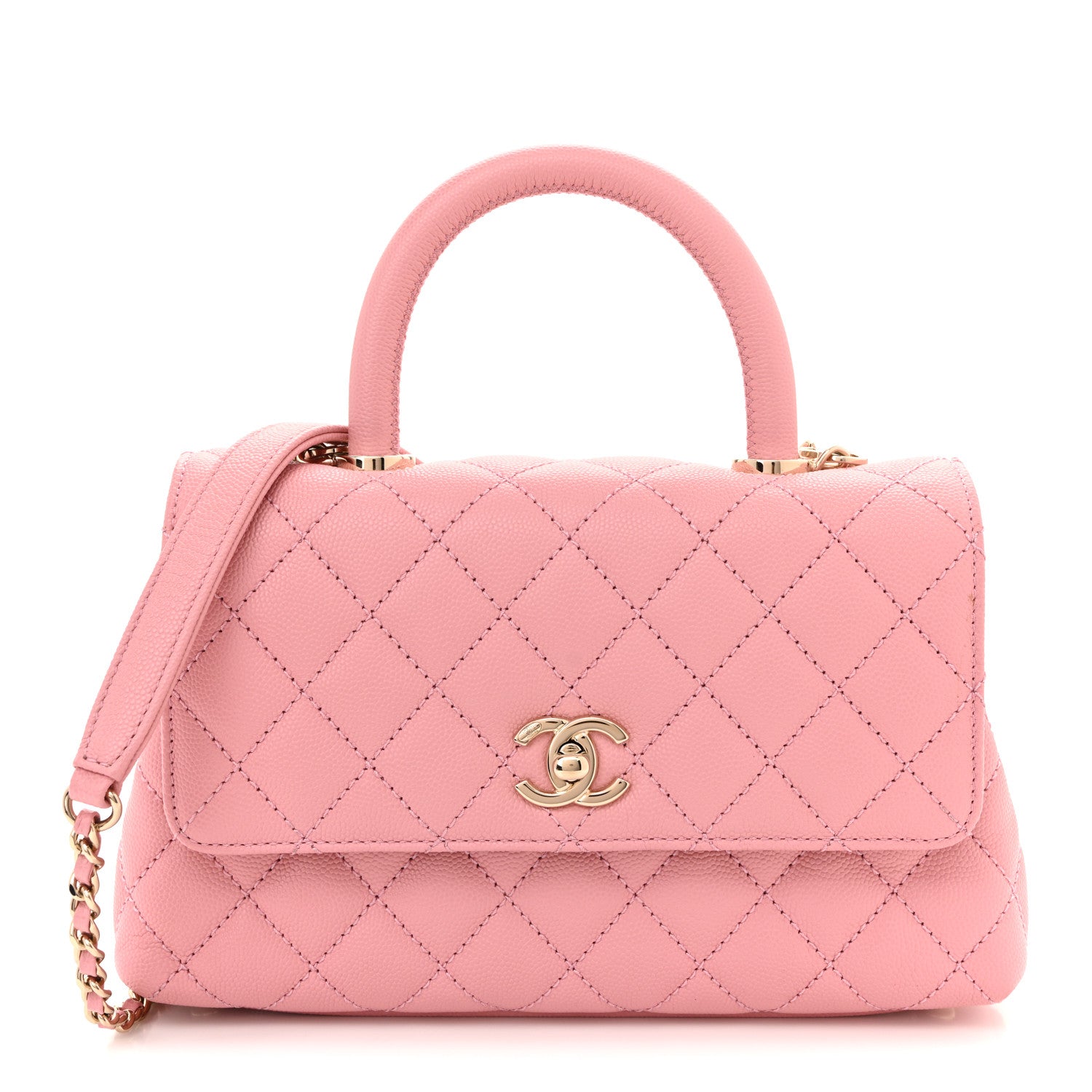 Chanel Caviar Quilted Mini Coco Handle Flap Pink 1 of 10