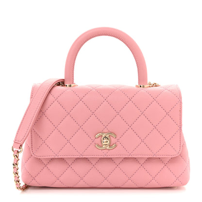 Chanel Caviar Quilted Mini Coco Handle Flap Pink 1 of 10