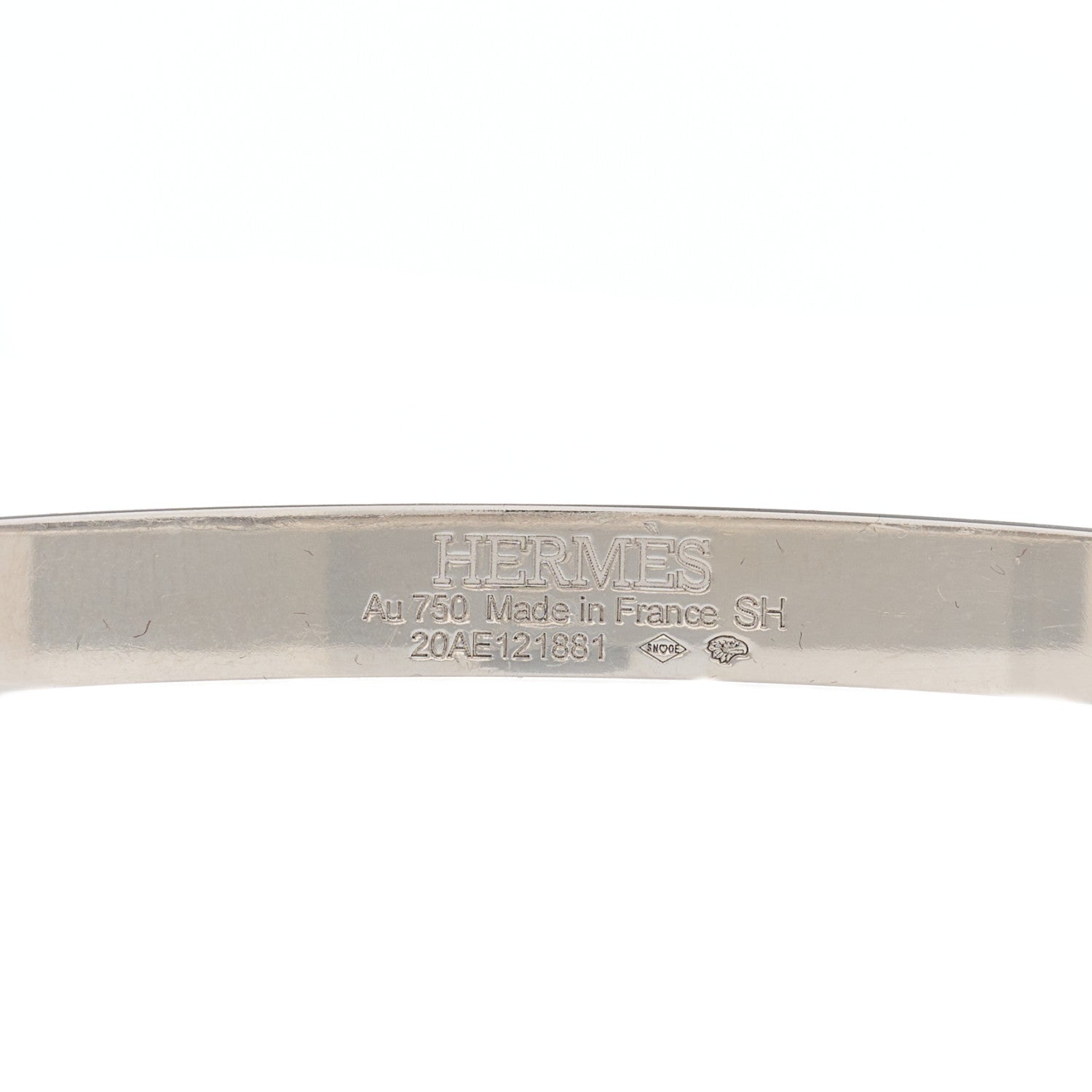 Hermes 18K White Gold Diamond PM Kelly Pave Bracelet SH 3 of 4