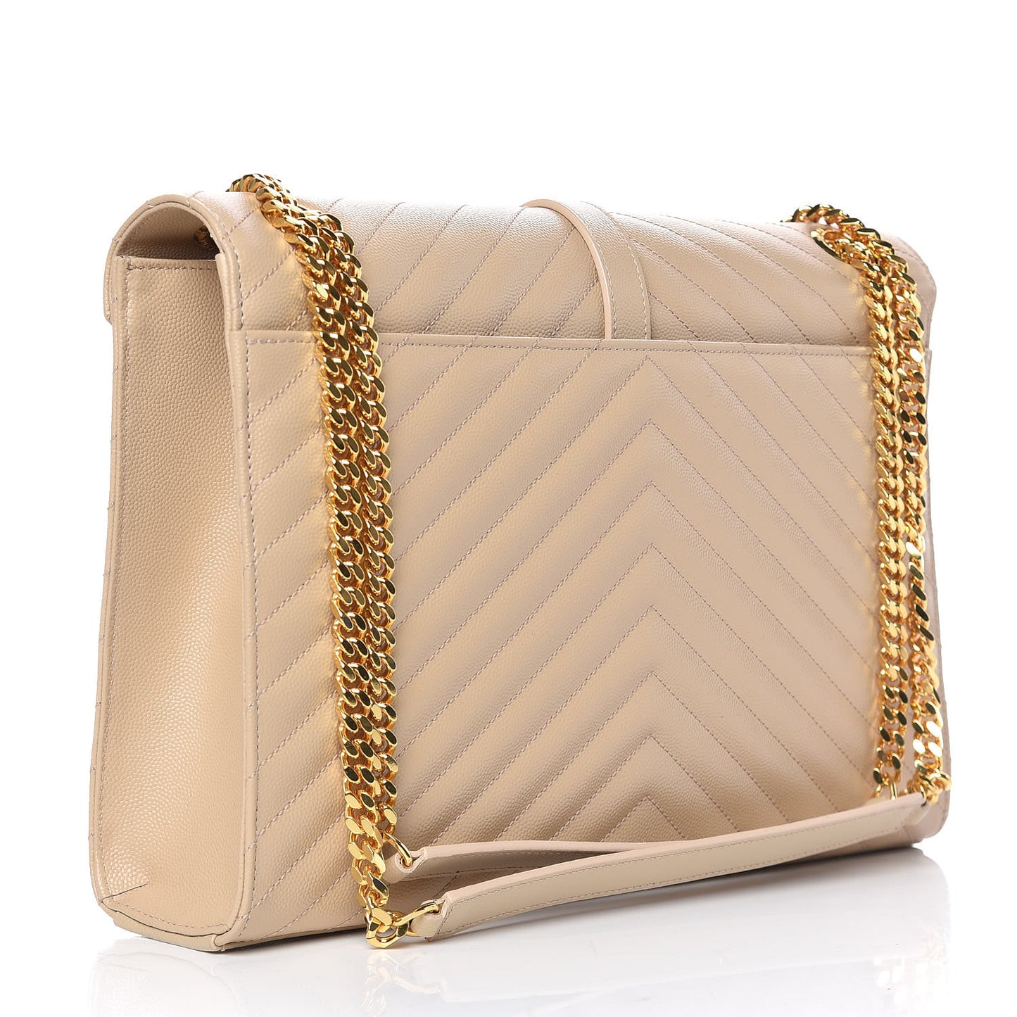 Grain De Poudre Matelasse Chevron Large Monogram Satchel Nude Powder