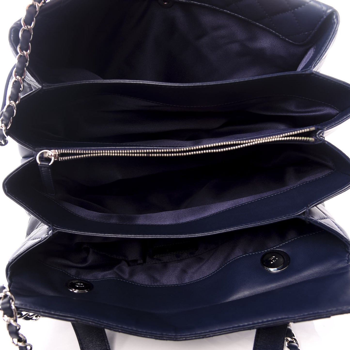 Lambskin Quilted By 3 Shopping Tote Navy