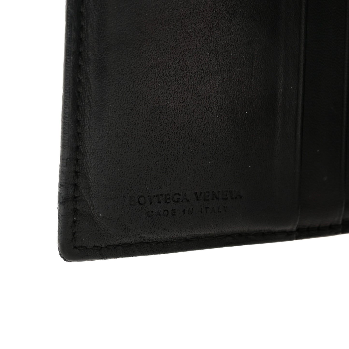 Intrecciato Wallet With Chain Black