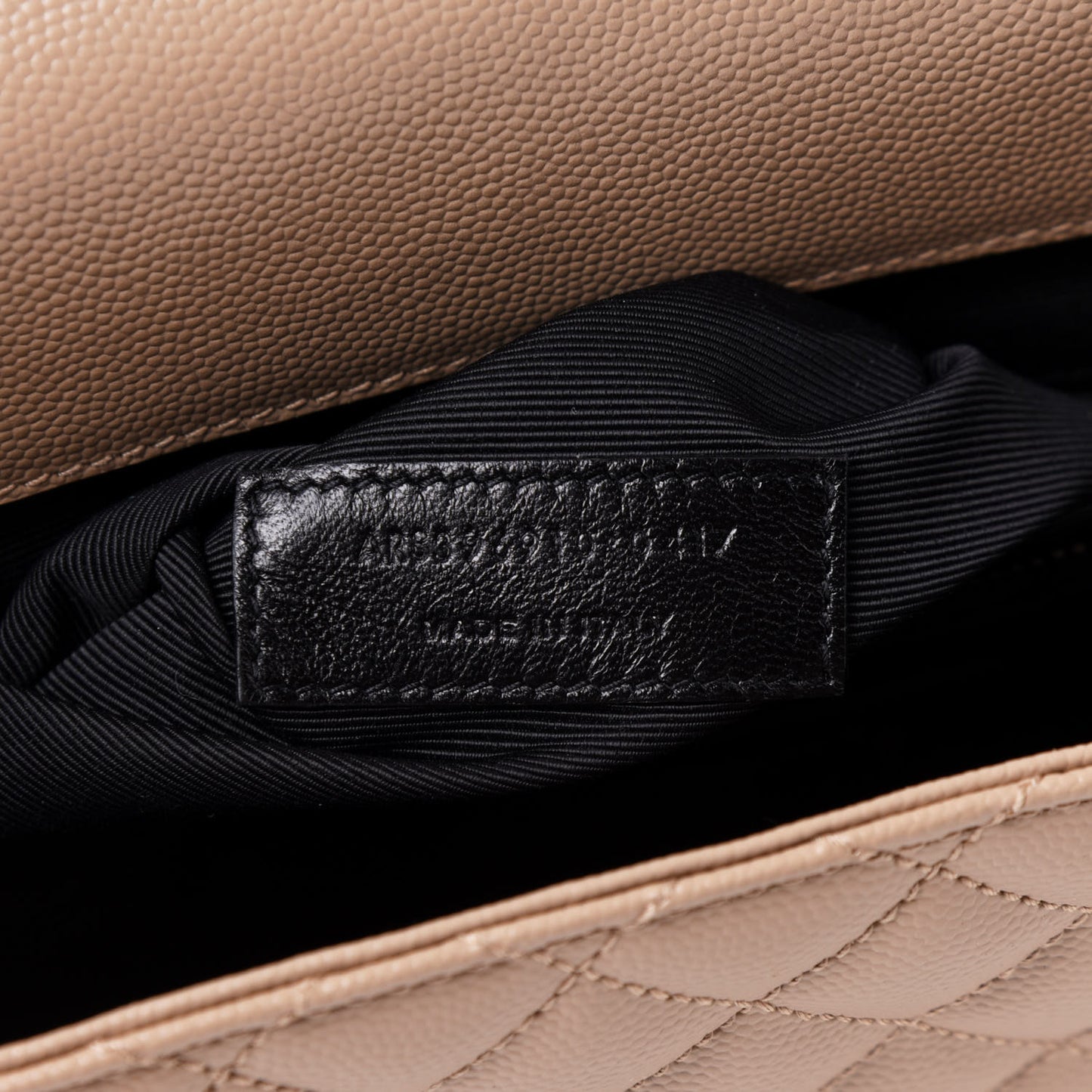 Grain De Poudre Large Tri-Quilt Monogram Satchel Dark Beige