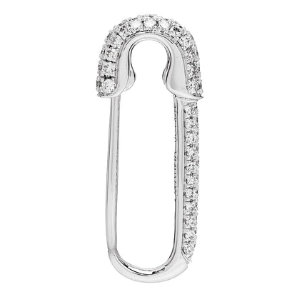 Anita Ko 18K White Gold Diamond Mini Safety Pin Earring 4 of 4
