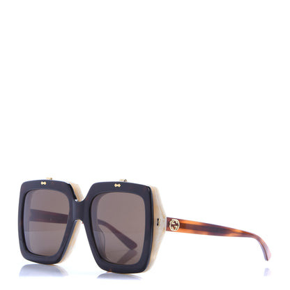 Gucci Acetate Oversized Flip Up Sunglasses GG0088S Tortoise 1 of 8