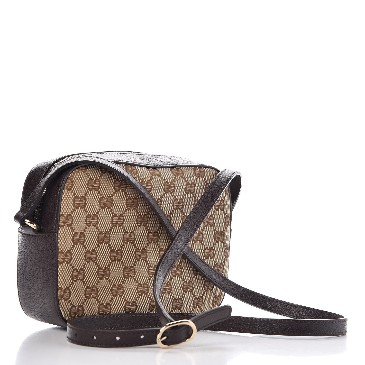 Gucci GG Supreme Monogram Web Small Webby Bee Shoulder Bag Dark Brown 3 of 8
