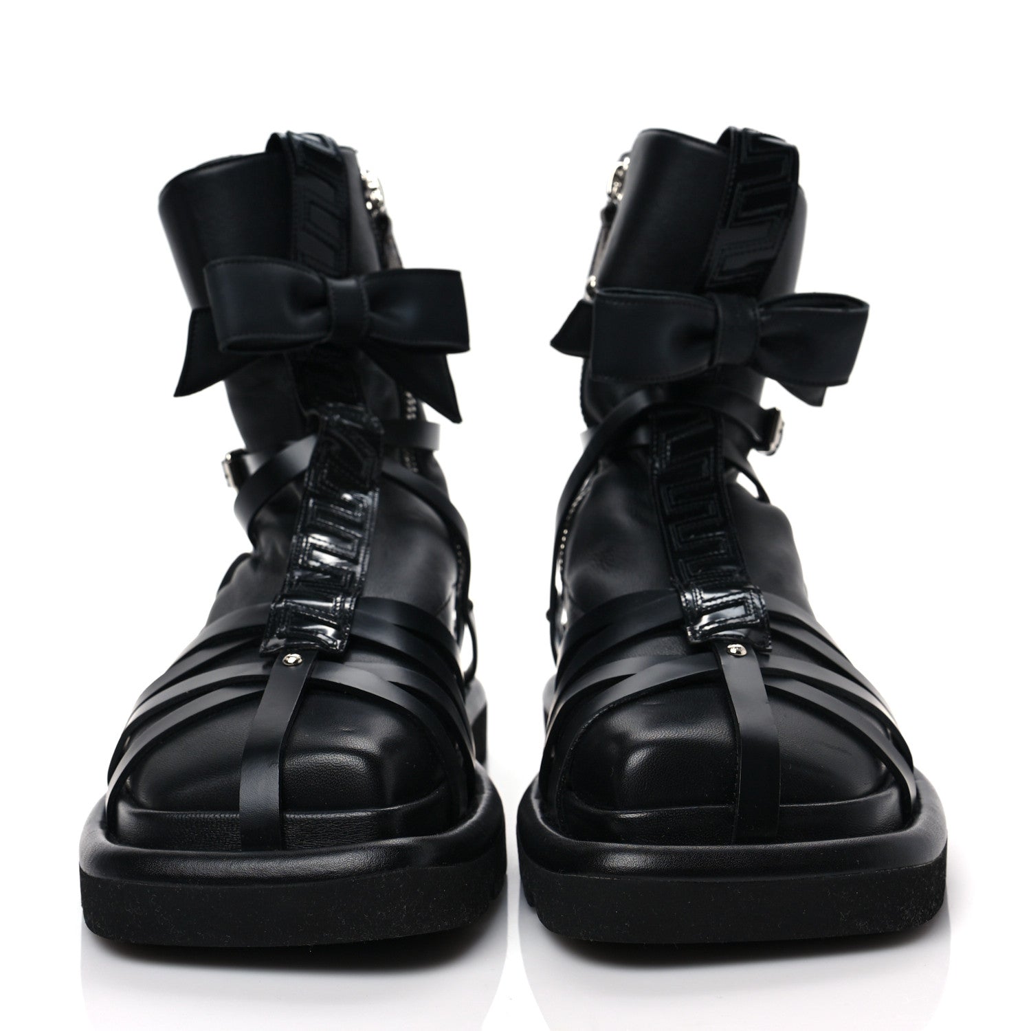 Louis Vuitton X FORNASETTI Lambskin Calfskin Square Pillow Flat Ankle Boots 40 Black 2 of 6