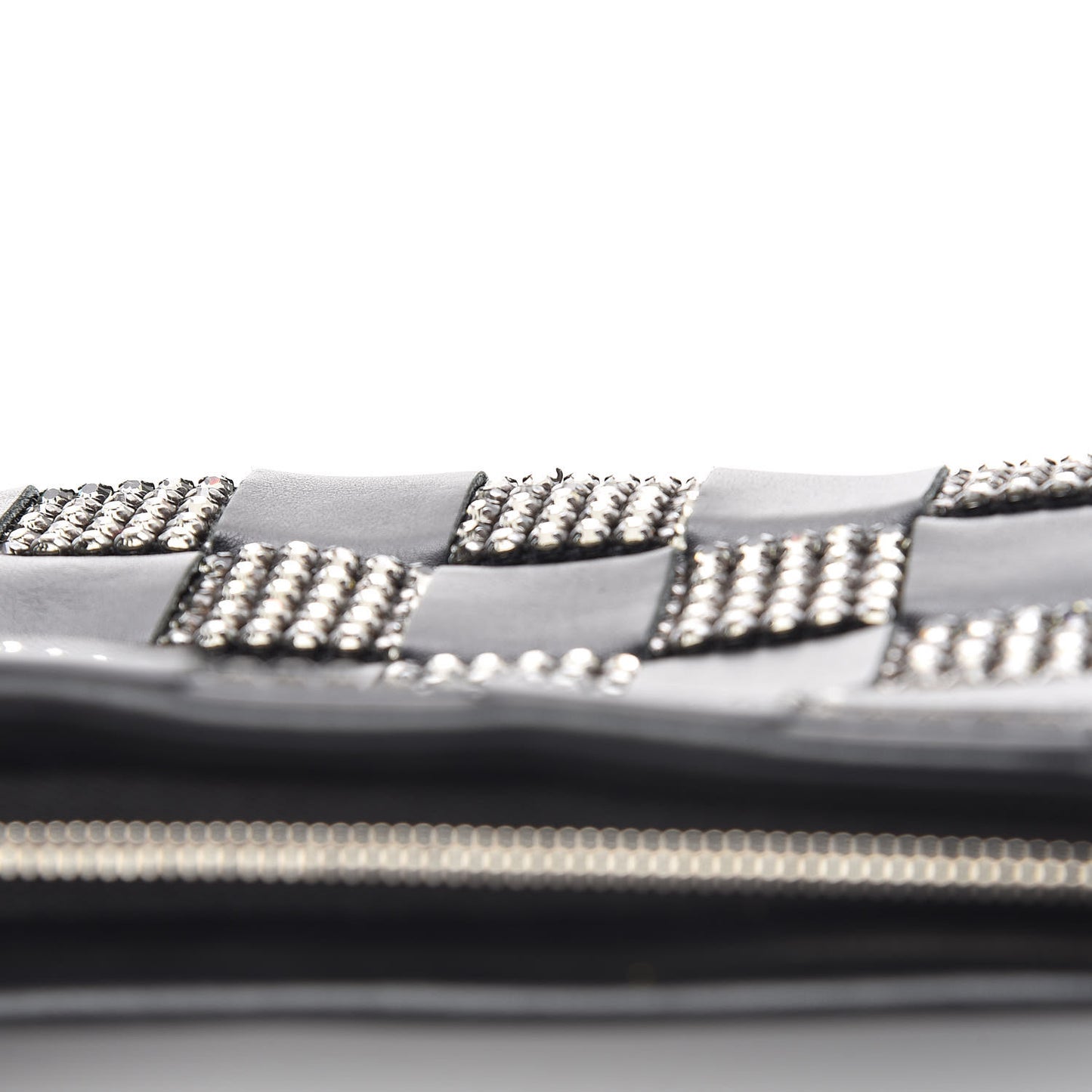 Lambskin Crystal Wristlet Black