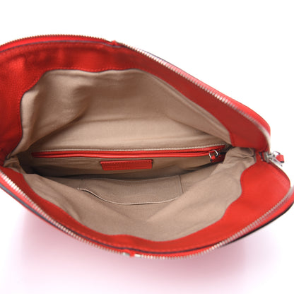Alexander McQueen Grainy Calfskin Padlock Skull Clutch Red 5 of 9