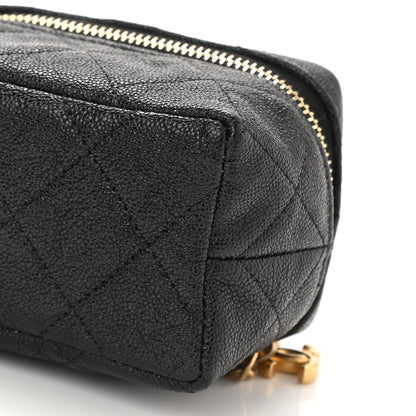 Chanel Caviar Quilted Mini Top Handle Vanity With Chain Black 10 of 11