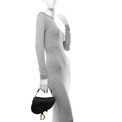 Christian Dior Grained Calfskin Mini Saddle Bag Black 2 of 11