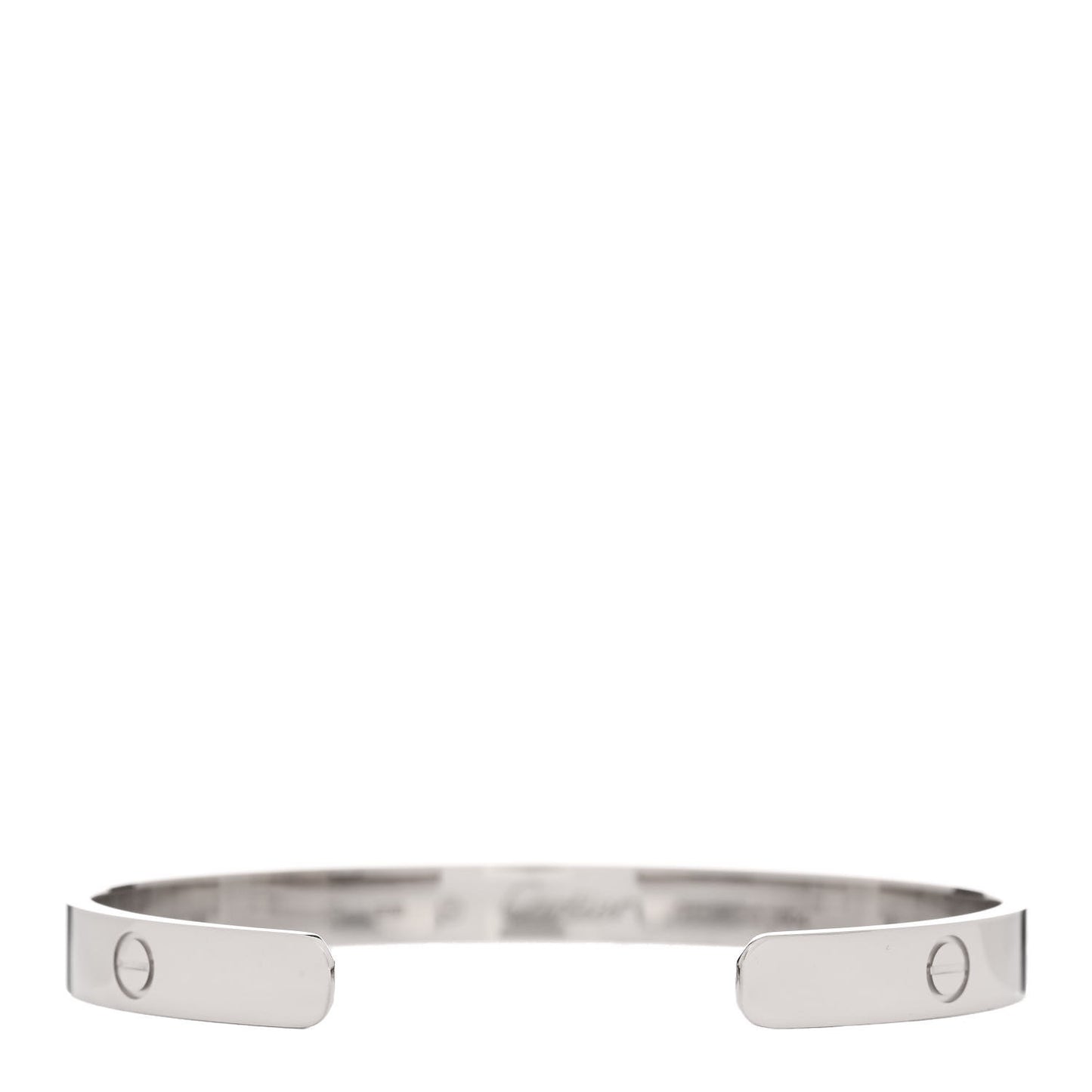 18K White Gold LOVE Cuff Bracelet 19
