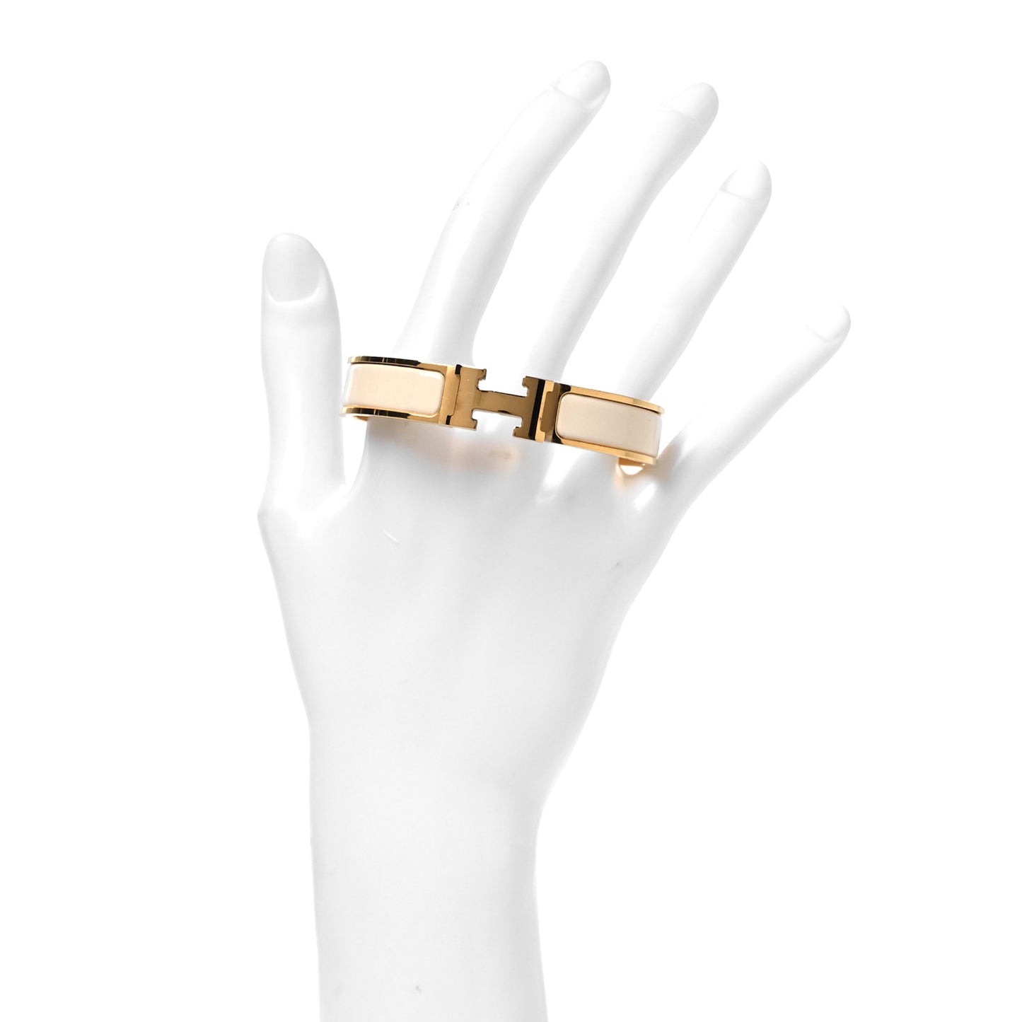 Enamel Narrow Clic Clac H Bracelet PM Creme