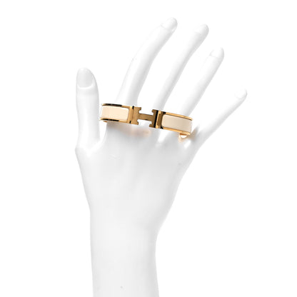 Hermes Enamel Narrow Clic Clac H Bracelet PM Creme 2 of 6