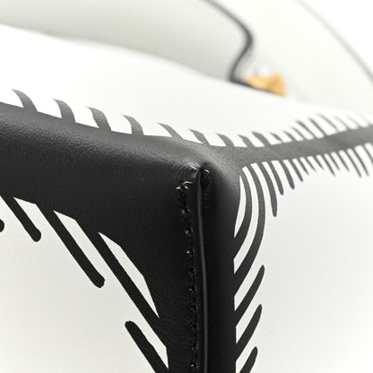 Fendi X JOSHUA VIDES Vitello Century Logo Medium By The Way Boston Bag White Black 17 of 17