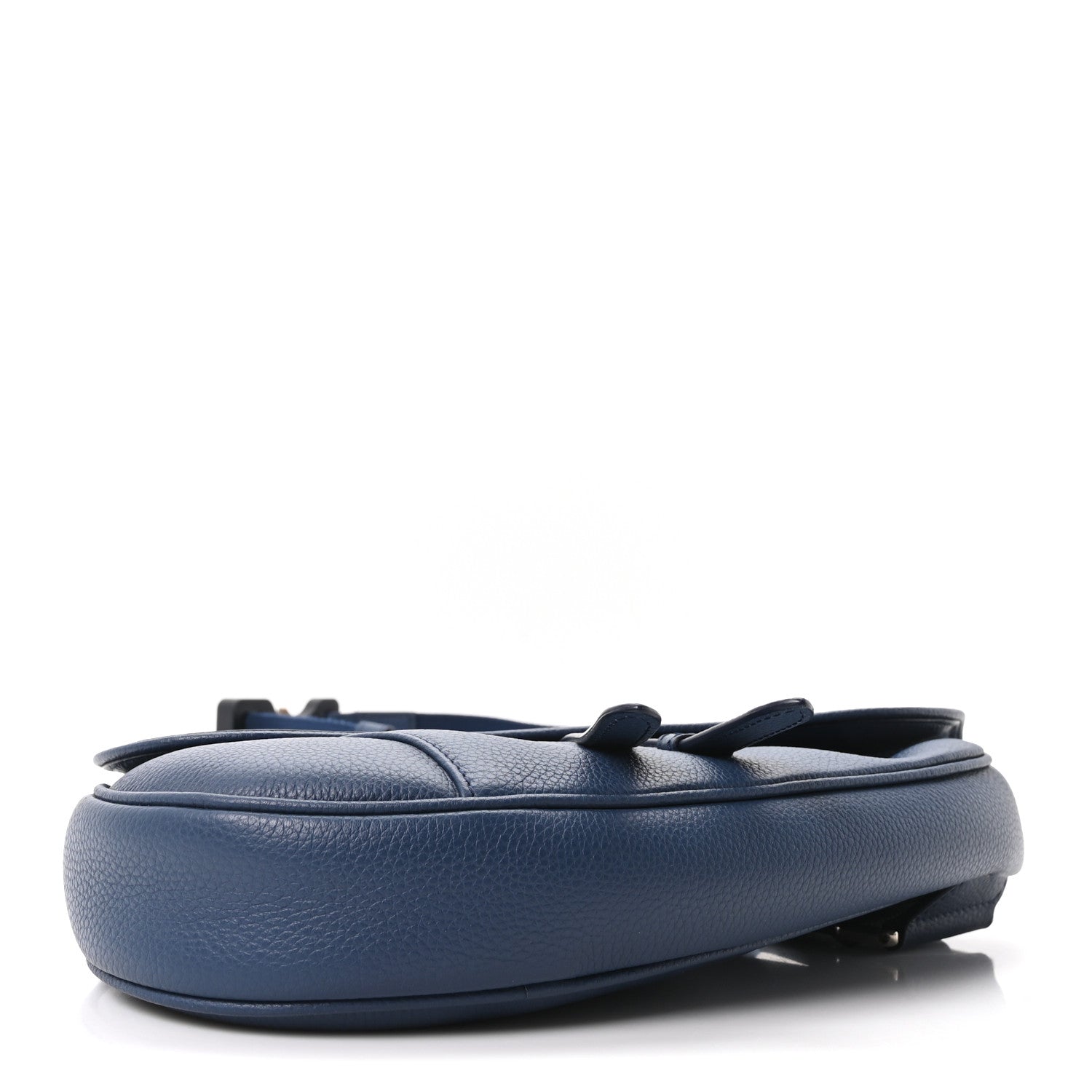 Christian Dior Grained Calfskin Mens Saddle Bag Navy Blue 4 of 10