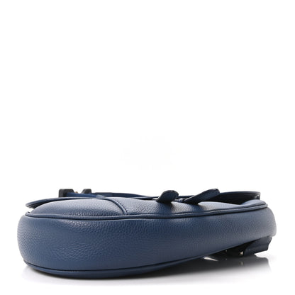 Christian Dior Grained Calfskin Mens Saddle Bag Navy Blue 4 of 10